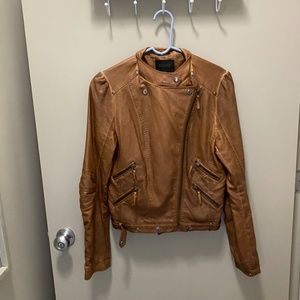 Brown leather jacket